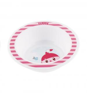 Тарелка  Малышарики для кормления, цвет: розовый Lubby