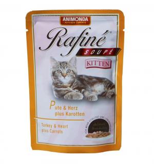 Корм влажный  Rafinе Soupe для котят, коктейль из мяса индейки/сердца/моркови, 100г Animonda