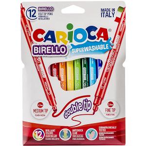 Набор двусторонних фломастеров  Birello, 12 цветов Carioca. Цвет: белый