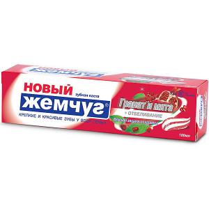 Зубная паста Новый Жемчуг Нежное отбеливание гранат и мята, 100 мл Невская косметика