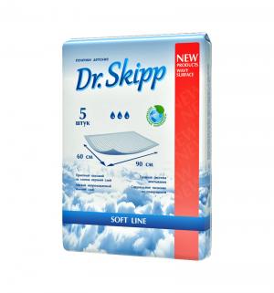 Пеленки  впитывающие с абсорбентом 60х90 см, 5 шт Dr.Skipp