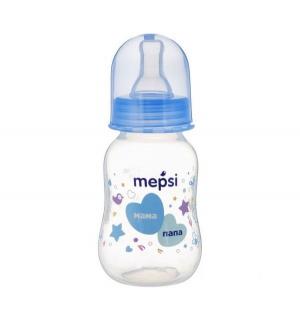 Бутылочка  для кормления с силиконовой соской пластик рождения, 125 мл, цвет: синий Mepsi
