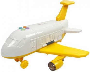 Игровой набор Грузовой самолет с 4 машинками строительной техники Sharktoys