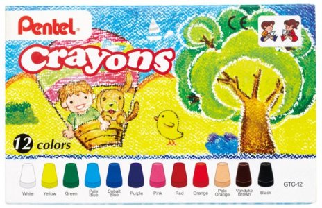 Восковые мелки Crayons 12 шт. Pentel