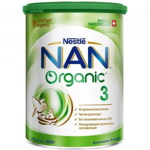 Молочная смесь  Organic 3 с 12 месяцев, 400 г Nan