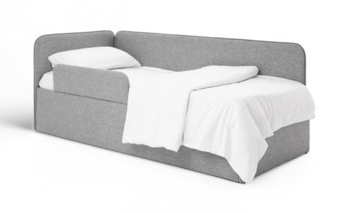 Подростковая кровать  диван Leonardo рогожка 200x90 + боковина большая Romack