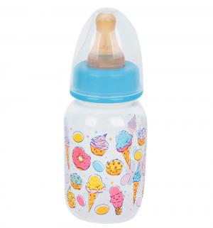 Бутылочка  с латексной соской полипропилен рождения, 125 мл, цвет: голубой Курносики