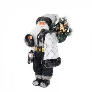 Дед Мороз в белой шубе с фонариком 45 см Maxitoys