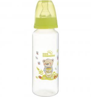 Бутылочка  с силиконовой соской полипропилен рождения, цвет: зеленый Мир Детства