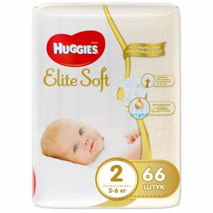Подгузники  Elite Soft 2 (3-6 кг) 66 шт. Huggies