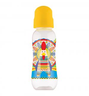 Бутылочка  Русские мотивы для кормления полипропилен с рождения, 250 мл, цвет: желтый Lubby