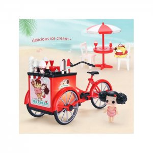 Игровой набор Вело-тележка с мороженым со светом и звуком аксессуарами Ddung