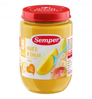 Пюре  манго-банан с 6 месяцев, 190 г Semper