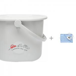 Ведро для наполнения, слива ванночки и использованных подгузников Полотенце с капюшоном TwinklBaby Мишки Bebe Jou