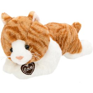 Мягкая игрушка  Кошка Лежебока, 28 см, бело-коричневая Fluffy Family. Цвет: коричнево-белый