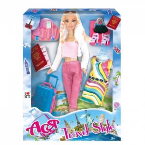 Кукла Ася Блондинка с косичками Путешественница Toys Lab