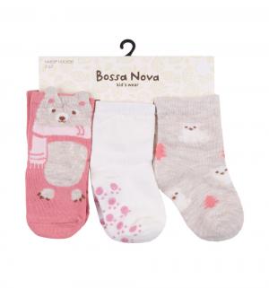 Комплект носки 3 шт., цвет: розовый/белый/бежевый Bossa Nova