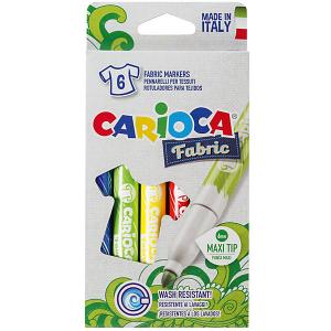 Набор фломастеров по текстилю CARIOCA, 6 цв., в картонной коробке с европодвесом Carioca