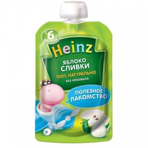 Пюре  яблоко-сливки с 6 месяцев, 90 г Heinz