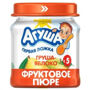 Пюре  груша-яблоко с 5 месяцев, 115 г Агуша