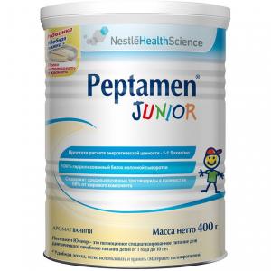 Заменитель молока  Peptamen Junior полноценная сбалансированная от 1 года до 10 лет, 400 г Nestle