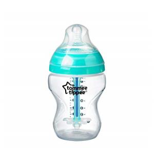 Бутылочка  Advanced антиколиковая пластик с рождения, 260 мл, цвет: синий Tommee Tippee