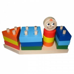 Деревянная игрушка  Пирамидка Кораблик Пифагор (14 элементов) Крона