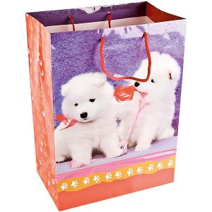 Пакет подарочный Домашние животные  Собаки 33Х46Х20 см глянцевый Веселый праздник