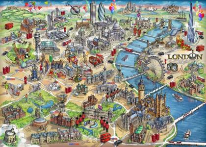 Пазл Карта Лондона 500 деталей Educa