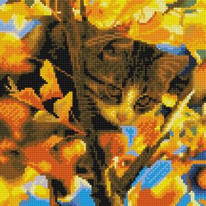 Картины мозаикой Кот на дереве 30х30 см Molly