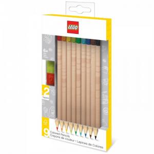 Набор цветных карандашей с 2 насадками в форме кирпичика 9 шт. Lego