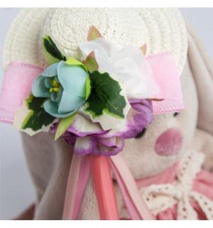 Мягкая игрушка  Зайка Ми в бледно-розовом платье и шляпке с цветами 18 см Budi Basa