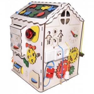 Деревянная игрушка  Развивающий домик большой с электрикой (блоком светоиндикации) Iwoodplay