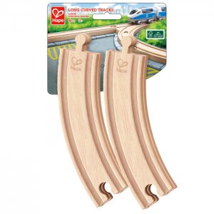 Элементы игрушечной железной дороги - Закругленные длинные рельсы (4 предмета) Hape
