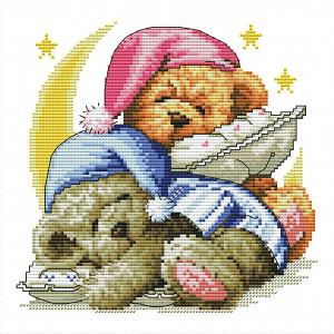 Набор для вышивания  «Два медвежонка», 30х30 см Белоснежка