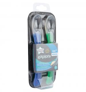 Набор ложечек  для введения прикорма силикон, цвет: сине-зеленый Tommee Tippee