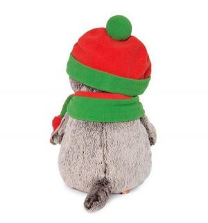 Мягкая игрушка  Басик в оранжево-зеленой шапке и шарфике 25 см Budi Basa