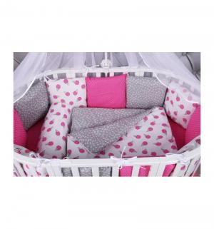 Комплект постельного белья  Sweet premium, цвет: белый/розовый 19 предметов Amarobaby