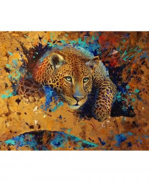 Алмазная картина-раскраска Леопард Color KIT