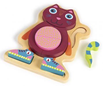 Деревянная игрушка  Пазл Кошка Oops