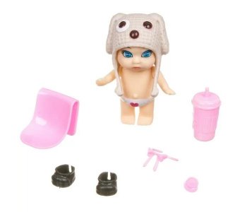 Игровой набор OLY Кукла в бутылочке шапочке-ушанке с животным и аксессуарами Bondibon