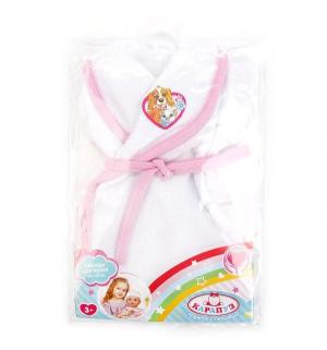 Одежда для куклы  Халат белый с розовой оторочкой 40-52 см Карапуз