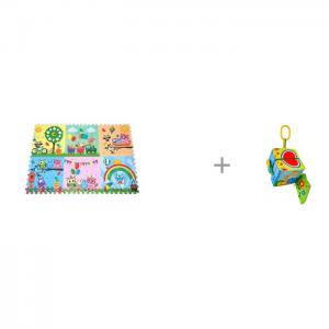 Игровой коврик  Парк сов 180х120 см и Подвесная игрушка Forest Яркий Кубик Mambobaby