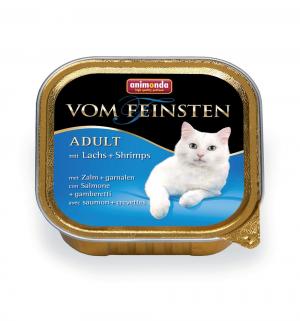 Влажный корм  Vom Feinsten для взрослых кошек, лосось/креветки, 100г Animonda