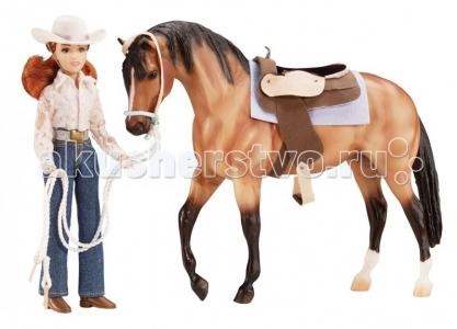 Набор лошадь и наездница в стиле вестерн Breyer