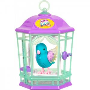 Интерактивная игрушка  Птичка с клеткой со светящимися крылышками Небесный Колокольчик Little live Pets