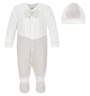 Комплект комбинезон/шапка  Горошек, цвет: белый Baby Street