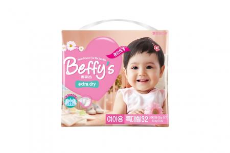 Подгузники  Extra dry для девочек (13+ кг) 32 шт. Beffys