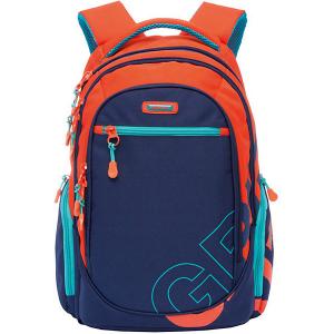 Рюкзак , тёмно-синий/оранжевый Grizzly. Цвет: темно-синий