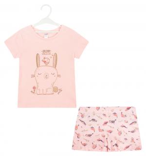 Пижама футболка/шорты , цвет: розовый Crockid